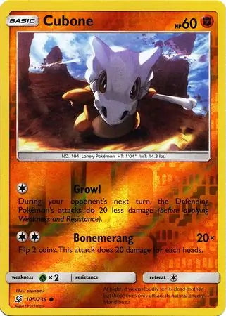 Unified Minds Cubone #105/236 reverse holo
